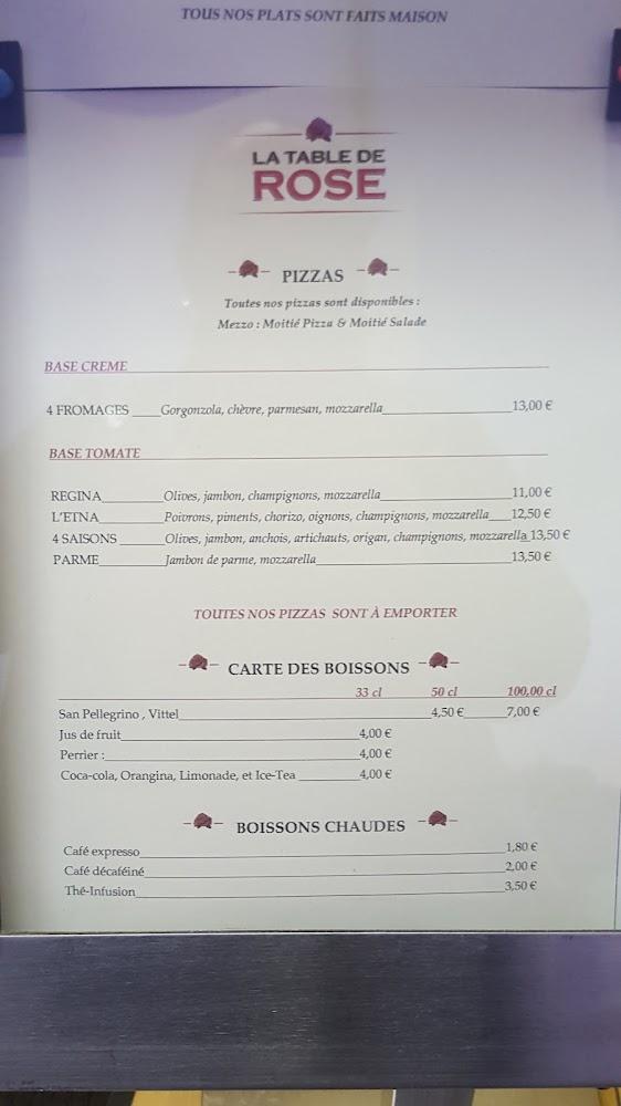 LA TABLE DE ROSE - Menu Image 1